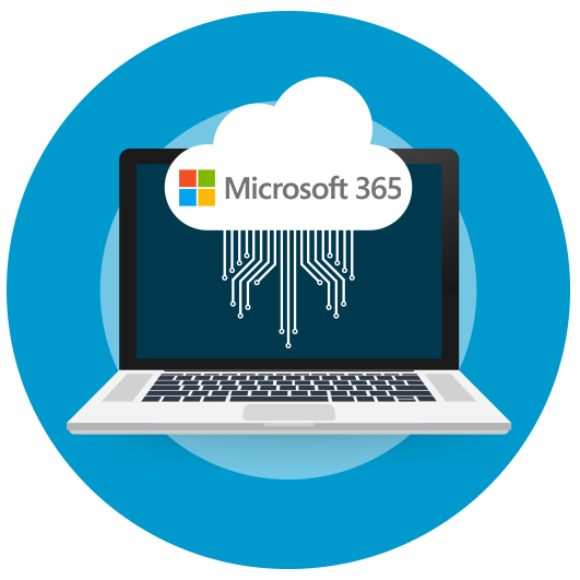 Laptop with Microsoft logo